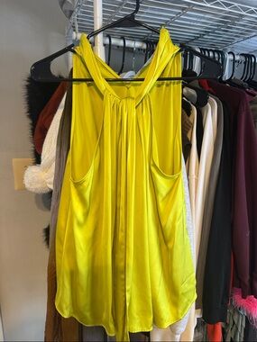 Zara Yellow Satin Halter-Neck Women’s Top